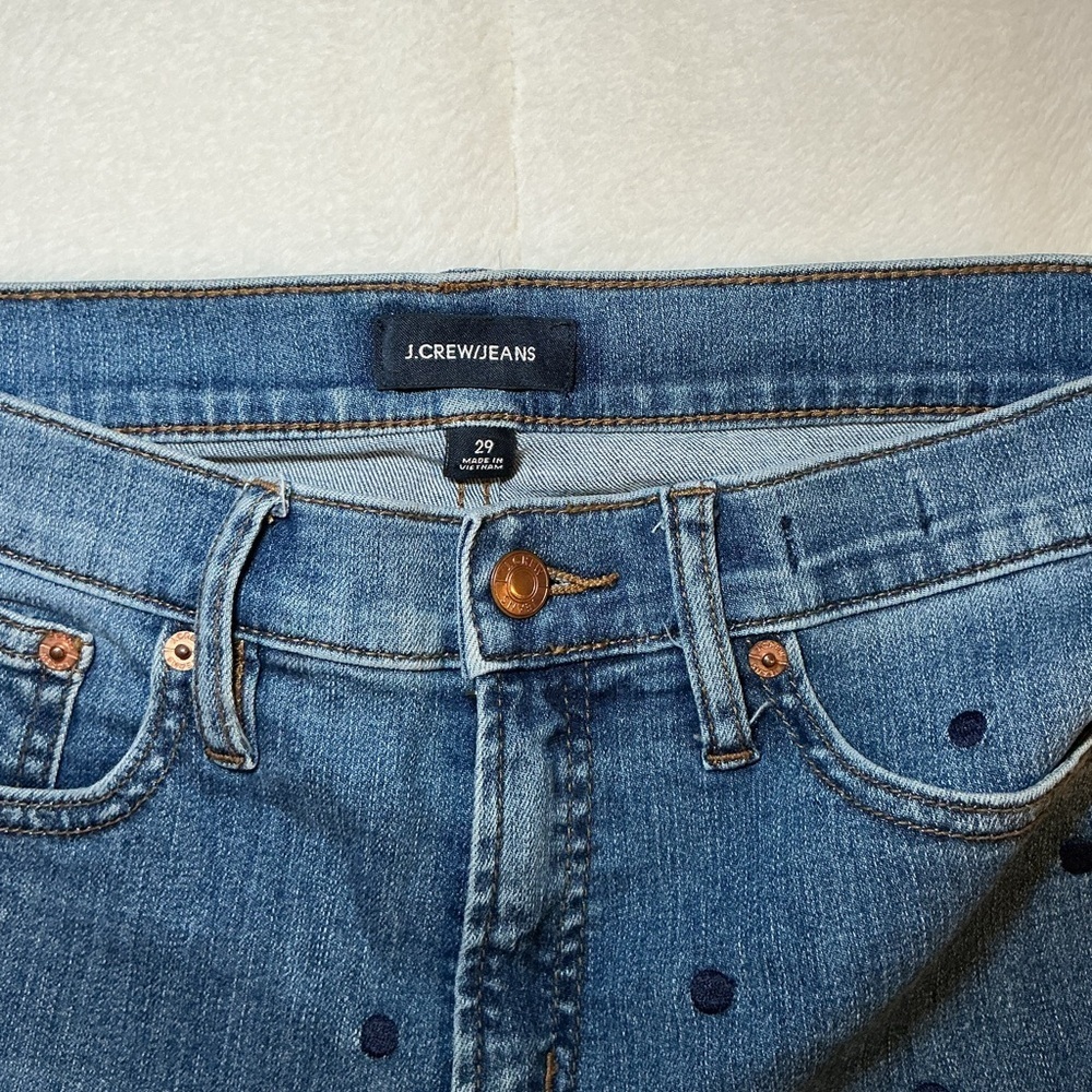 Blue Polka Dot Women's Jeans - Picture 5 of 6